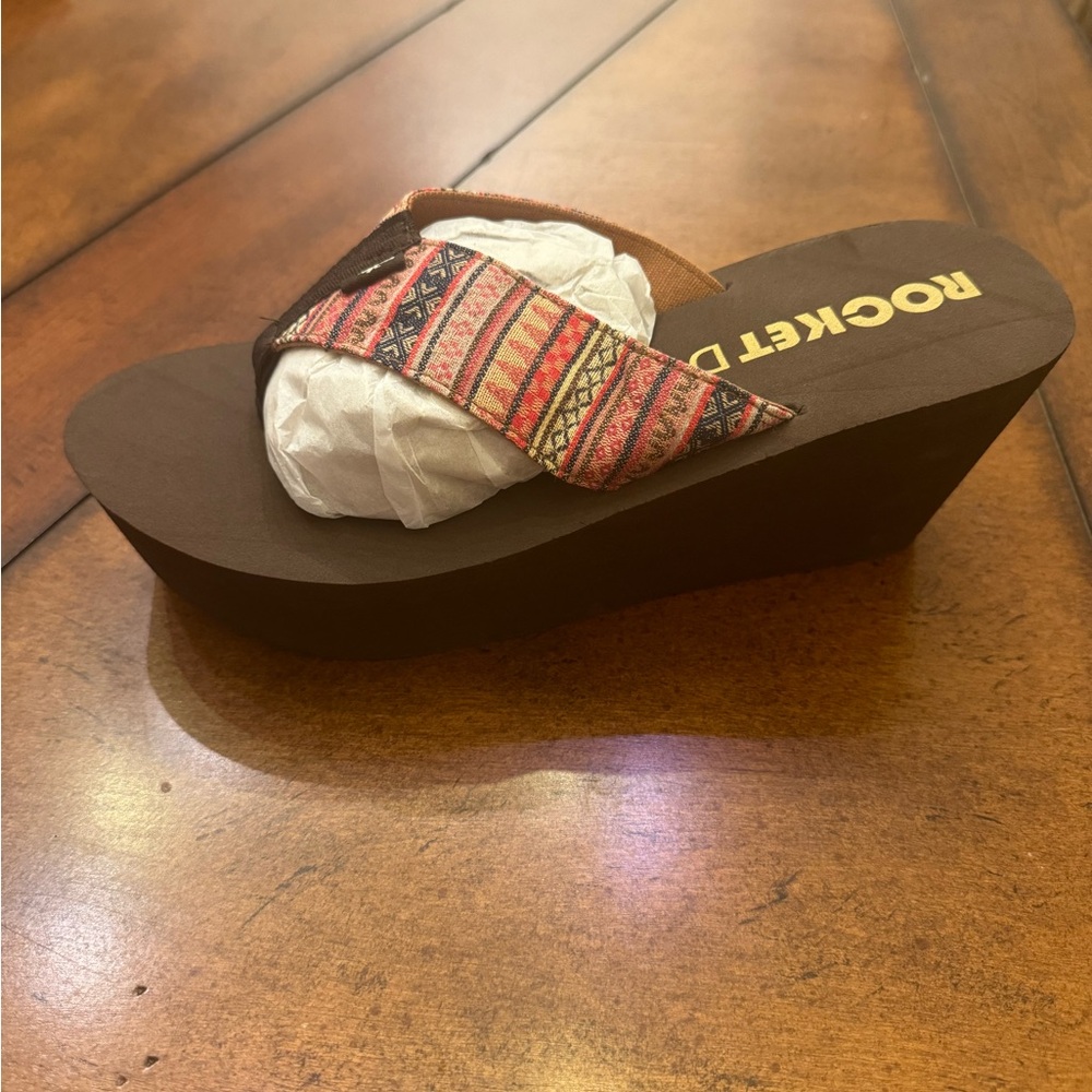 Rocket Dog Diver Platform Sandal Pueblo Size 9 Cotton - Picture 4 of 4